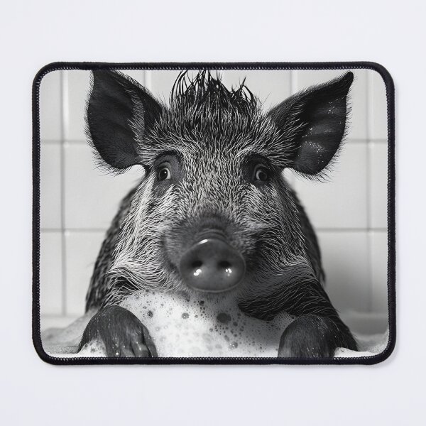 Item preview, Wild Boar Taking a Bath, Cute Bathroom Animals designed and sold by CheekyAnimalz.
