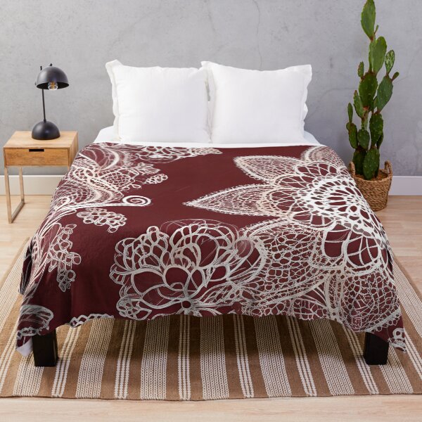 Item preview, Vintage Decoration With Floral Lace Red Background designed and sold by Ciervo Primavera.