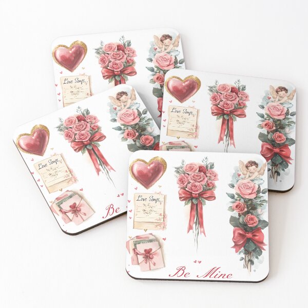 Item preview, Romantic Vintage Watercolor Valentine's Day Clipart Bundle – Roses, Love Letters & Cupid Designs designed and sold by AnnDesignStudio.