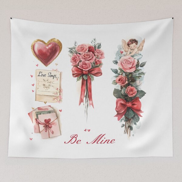 Item preview, Romantic Vintage Watercolor Valentine's Day Clipart Bundle – Roses, Love Letters & Cupid Designs designed and sold by AnnDesignStudio.