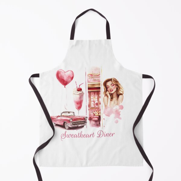 Item preview, Retro Valentine's Day Watercolor Clipart - Sweetheart Diner with Vintage Car designed and sold by AnnDesignStudio.