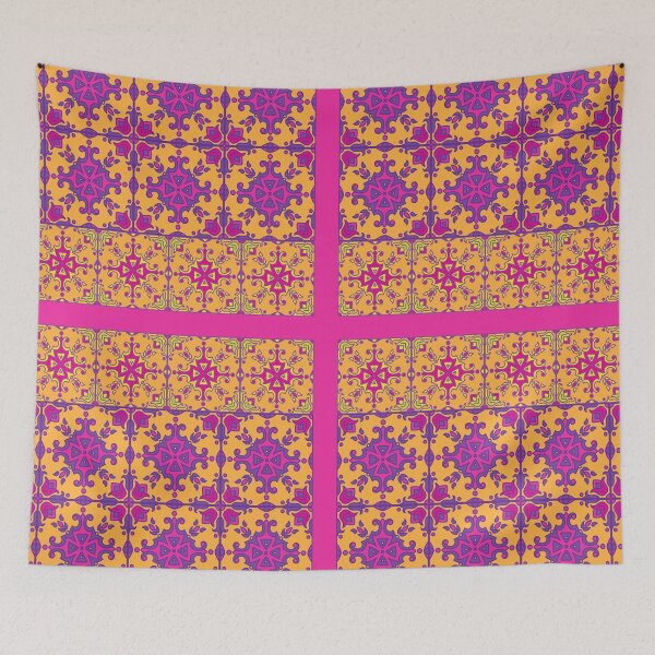 Item preview, azulejo print - fuschia designed and sold by MagpieMuddles.