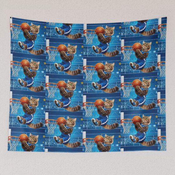 Item preview, cute cat basketball playing designed and sold by Dogandesighn.