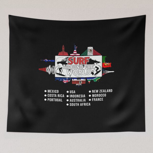 Item preview, Surf Around The World Surfboard Surfer Travel Surfing designed and sold by DSWShirts.
