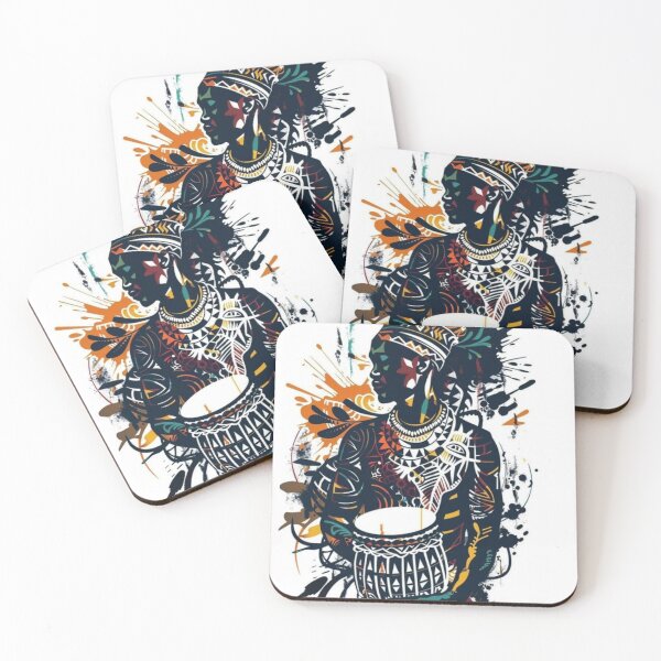 Item preview, Vibrant African Tribal Art - Drummer Illustration designed and sold by Printandpick.