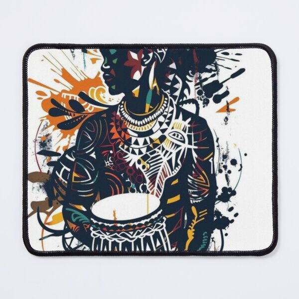 Item preview, Vibrant African Tribal Art - Drummer Illustration designed and sold by Printandpick.