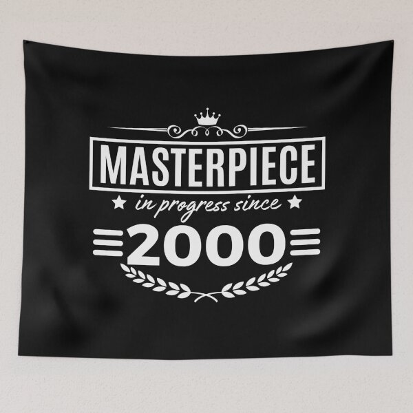 Item preview, Masterpiece in progress since 2000 - birth year design with a crown, stars, and laurel designed and sold by PHRASEandSTYLE.