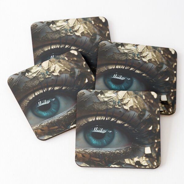 Item preview, Enigmatic Eye Adorned in Gold and Teal designed and sold by anytka.