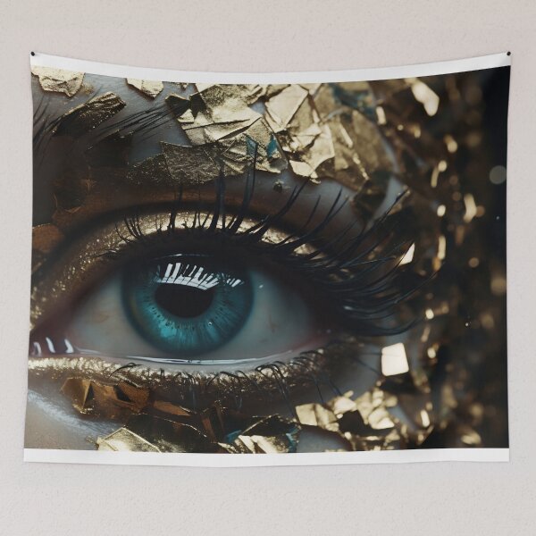 Item preview, Enigmatic Eye Adorned in Gold and Teal designed and sold by anytka.