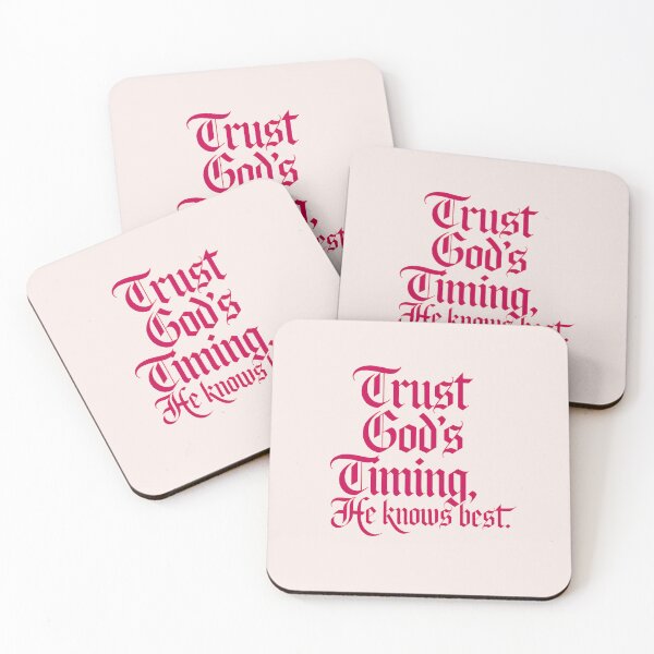 Item preview, Trust God’s Timing, He Knows Best Pink Bible Verse Christian Packs designed and sold by  KnitLuv.