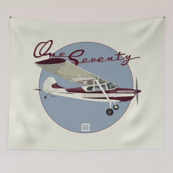 Item preview, Vintage Cessna 170B Aviation Art illustration designed and sold by GeraldSmithArt.