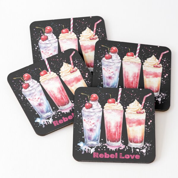 Item preview, Rebel Love Shirley Temple Milkshakes - Valentine's Day Digital Art Print designed and sold by AnnDesignStudio.