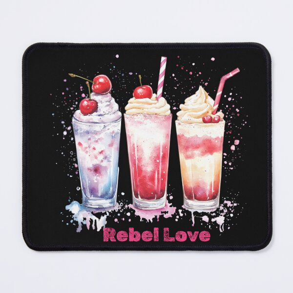 Item preview, Rebel Love Shirley Temple Milkshakes - Valentine's Day Digital Art Print designed and sold by AnnDesignStudio.