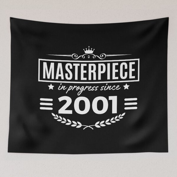Item preview, Masterpiece in progress since 2001 - birth year design with a crown, stars, and laurel designed and sold by PHRASEandSTYLE.