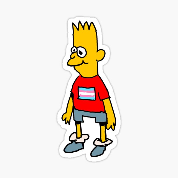 Vista previa del artículo con la obra «Los derechos de las personas trans en Bart Simpson», diseñado y vendido por Hugodotcom.
