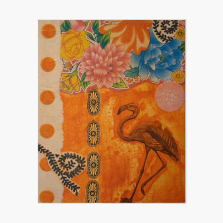 Item preview, Orange Flamingo collage designed and sold by Tobacco Flower Creative.