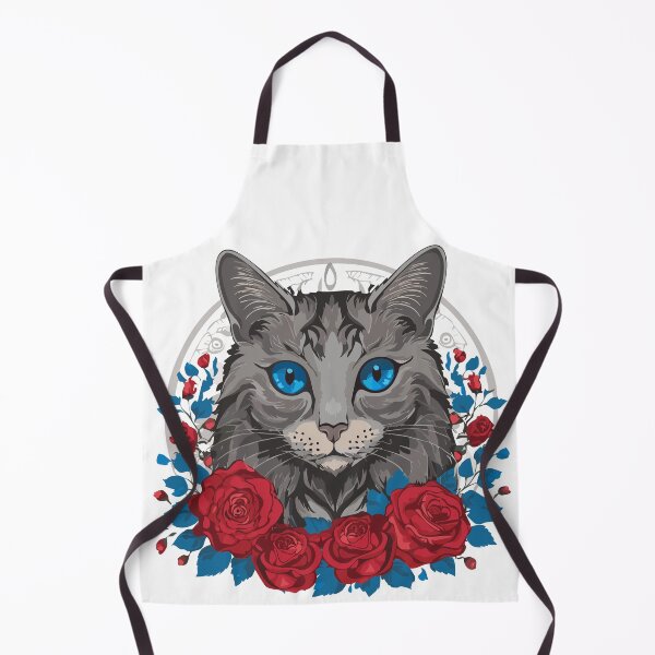 Item preview, Majestic Blue-Eyed Cat with Roses designed and sold by Wanderly Ways.
