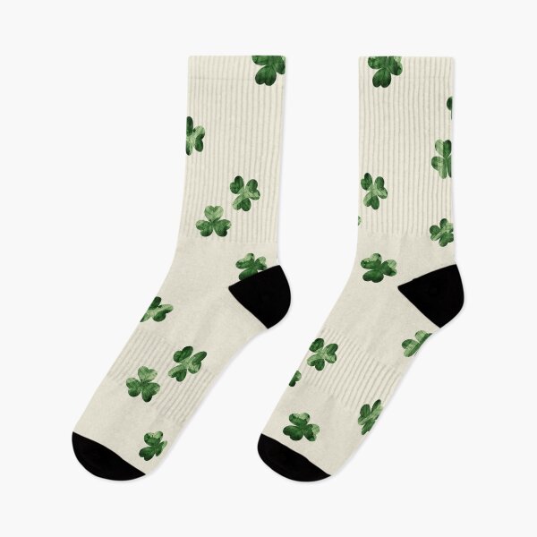 Item preview, Green watercolor shamrocks pattern on beige background. St Patrick’s day illustration  designed and sold by helga-wigandt.