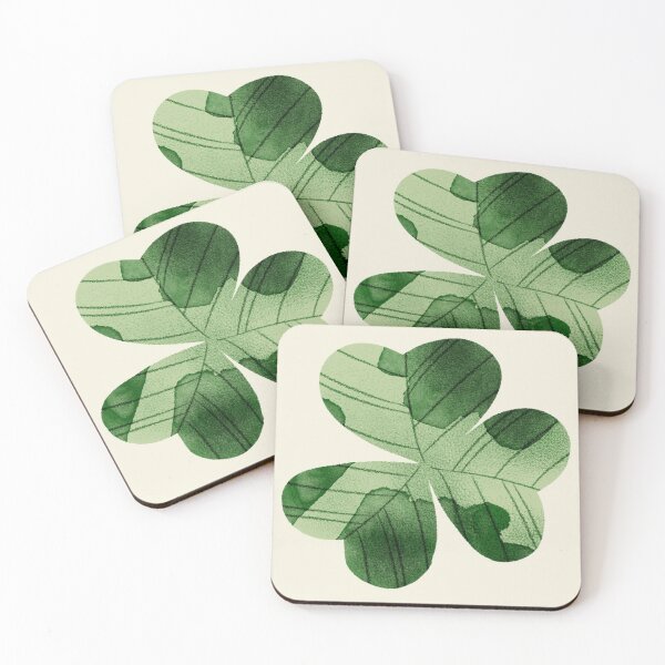Item preview, Green watercolor shamrocks pattern on beige background. St Patrick’s day illustration  designed and sold by helga-wigandt.