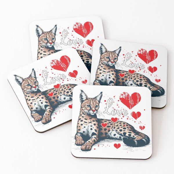Item preview, Serval Cat Love Valentines Day Vintage designed and sold by TomFrontierArt.