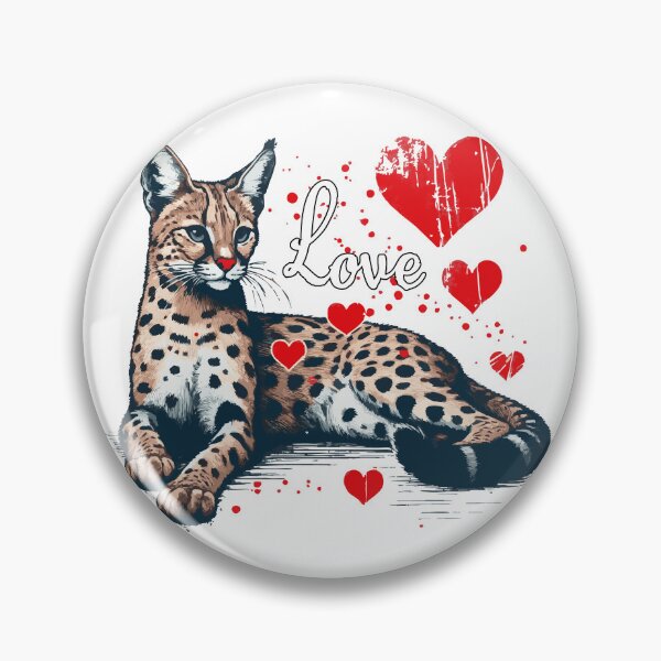 Item preview, Serval Cat Love Valentines Day Vintage designed and sold by TomFrontierArt.