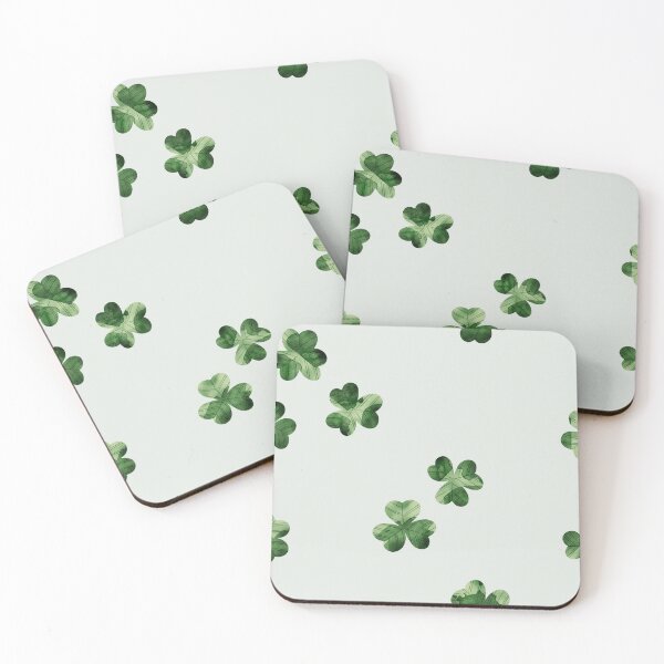 Item preview, Green watercolor shamrocks pattern on grey background. St Patrick’s day illustration  designed and sold by helga-wigandt.