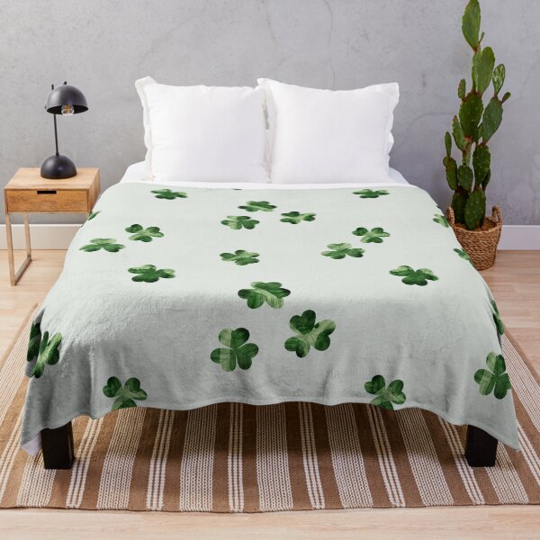 Item preview, Green watercolor shamrocks pattern on grey background. St Patrick’s day illustration designed and sold by helga-wigandt.