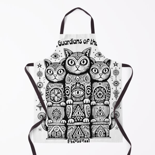 Item preview, Mystic Cat Guardians black and white designed and sold by 8Totem.