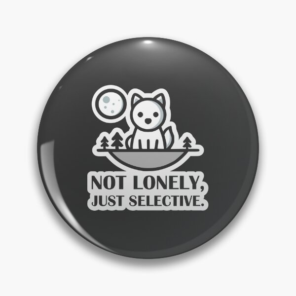 Item preview, Not Lonely, Just Selective; Lone Wolf Illustration. / Introvert Joke Funny T-Shirt Label designed and sold by introvertvibes.