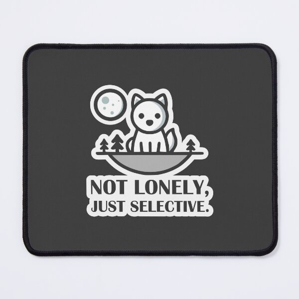Item preview, Not Lonely, Just Selective; Lone Wolf Illustration. / Introvert Joke Funny T-Shirt Label designed and sold by introvertvibes.