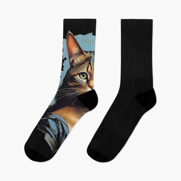 Artikelvorschau, Miauende Lisa, lustige Katzen-Grafikkunst, Kätzchenliebhaber entworfen und verkauft von Dressed For Duty.