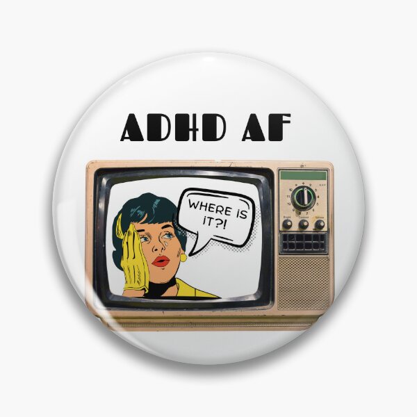 Artikelvorschau, ADHD AF 60s retro tv -  ADHD funny entworfen und verkauft von BatJamDesigns.