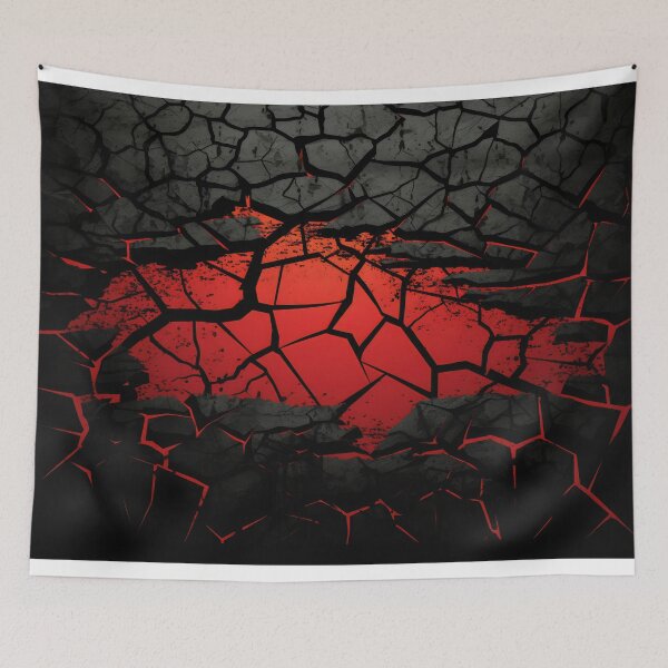 Item preview, Vivid Red Cracks on Dark Surface designed and sold by anytka.