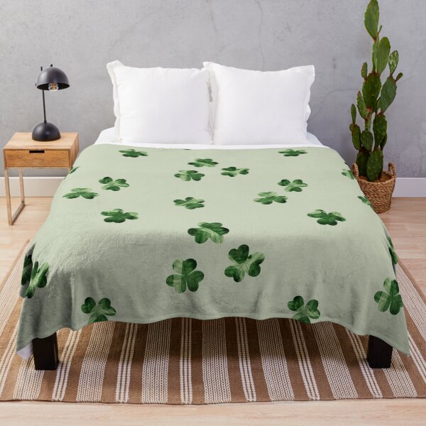 Item preview, Green watercolor shamrocks pattern on light green background. St Patrick’s day illustration designed and sold by helga-wigandt.