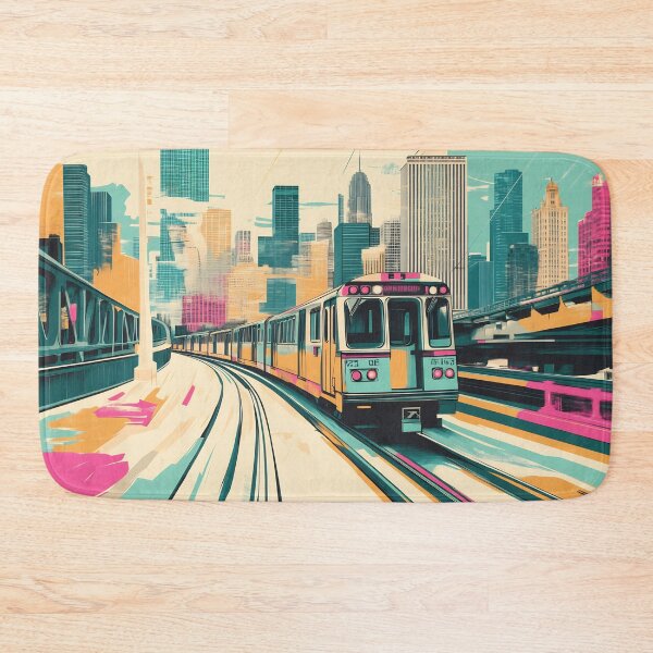 Item preview, Vibrant train in the city designed and sold by anytka.