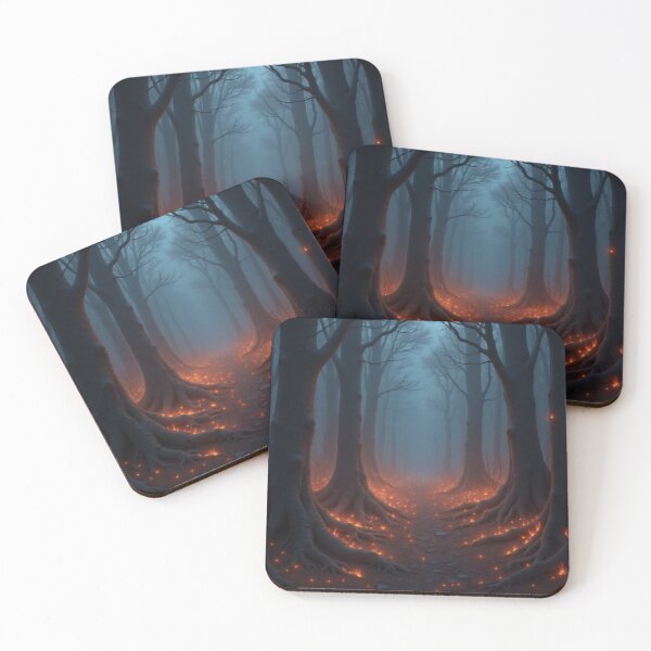 Item preview, Spooky Glowing Forest Path - Eerie Mystical Woods Art designed and sold by CosyCush.