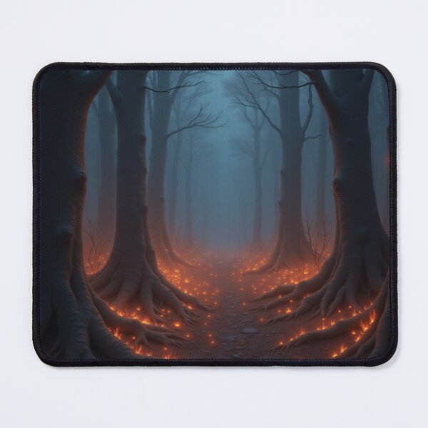 Item preview, Spooky Glowing Forest Path - Eerie Mystical Woods Art designed and sold by CosyCush.