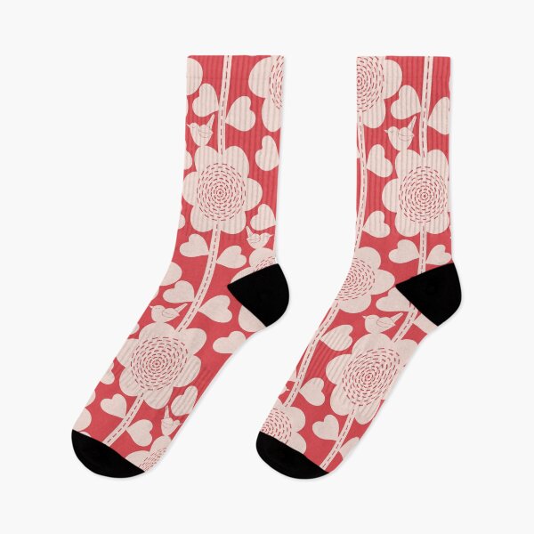 Item preview, Hearts And Birds Red designed and sold by creativepine.