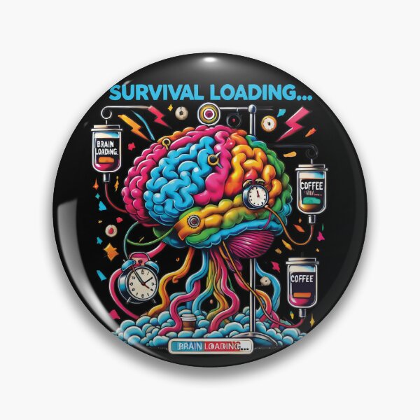 Item preview, Survival Loading Coffee Brain Funny Retro  designed and sold by NoNoNomad.