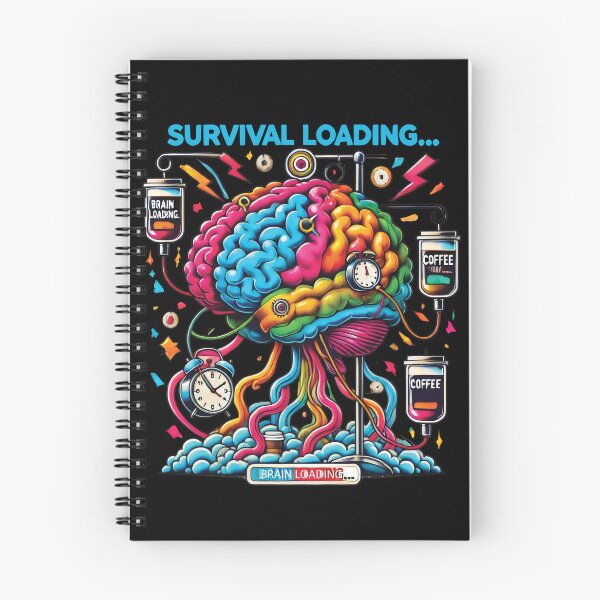 Item preview, Survival Loading Coffee Brain Funny Retro  designed and sold by NoNoNomad.