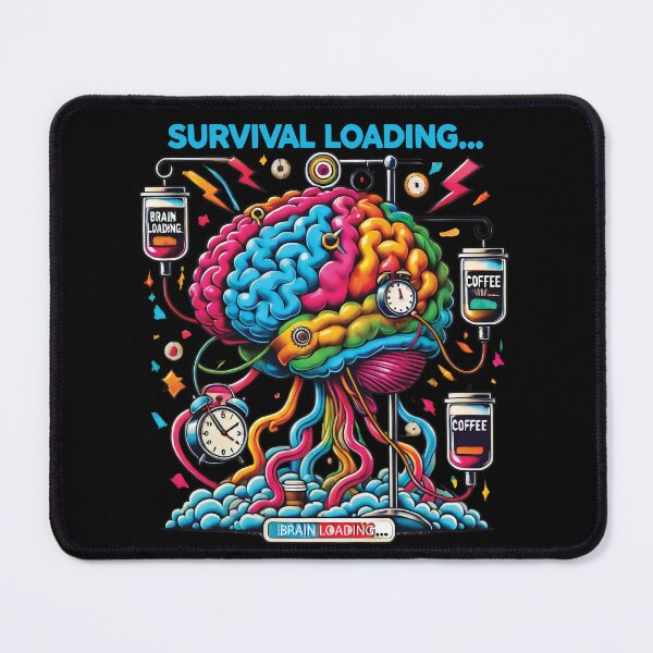 Item preview, Survival Loading Coffee Brain Funny Retro designed and sold by NoNoNomad.