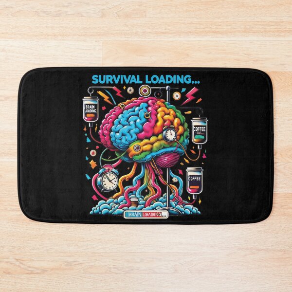 Item preview, Survival Loading Coffee Brain Funny Retro  designed and sold by NoNoNomad.