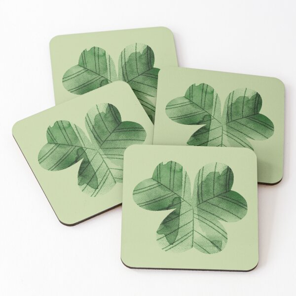 Item preview, Green watercolor shamrocks pattern on green background. St Patrick’s day illustration  designed and sold by helga-wigandt.