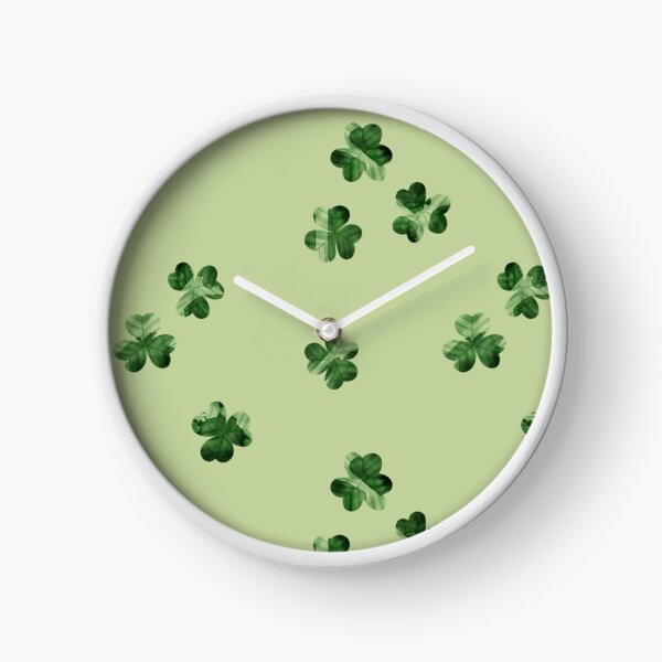 Item preview, Green watercolor shamrocks pattern on green background. St Patrick’s day illustration  designed and sold by helga-wigandt.