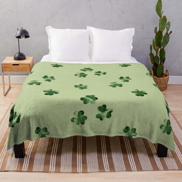 Item preview, Green watercolor shamrocks pattern on green background. St Patrick’s day illustration designed and sold by helga-wigandt.