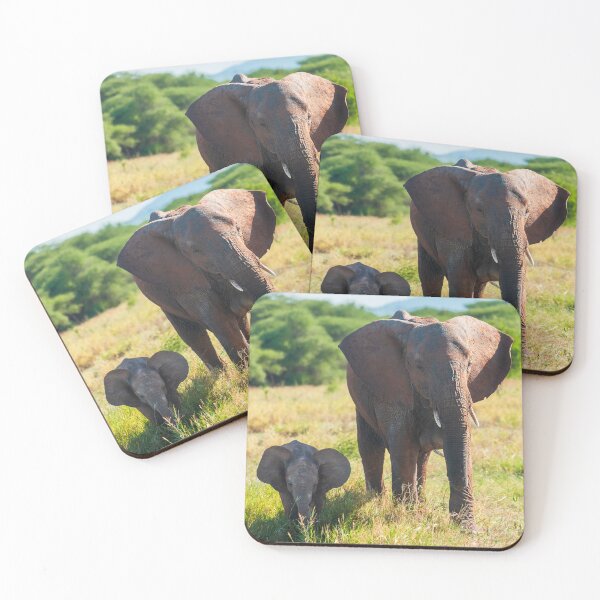 Item preview, A mother elephant and her baby in the african savannah designed and sold by Pascal-F.