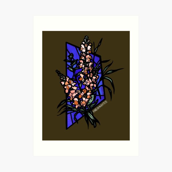Stained glass snapdragons Art Print