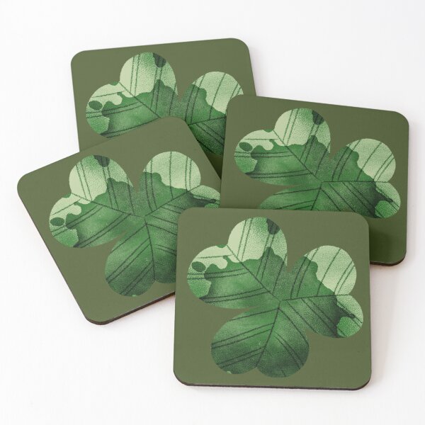 Item preview, Green watercolor shamrocks pattern on dark green background. St Patrick’s day illustration  designed and sold by helga-wigandt.