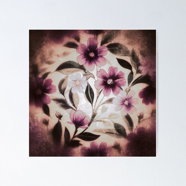 Item preview, Charming Vintage Pink Wildflower Pattern for Romantic Designs designed and sold by Freestyle Designs.