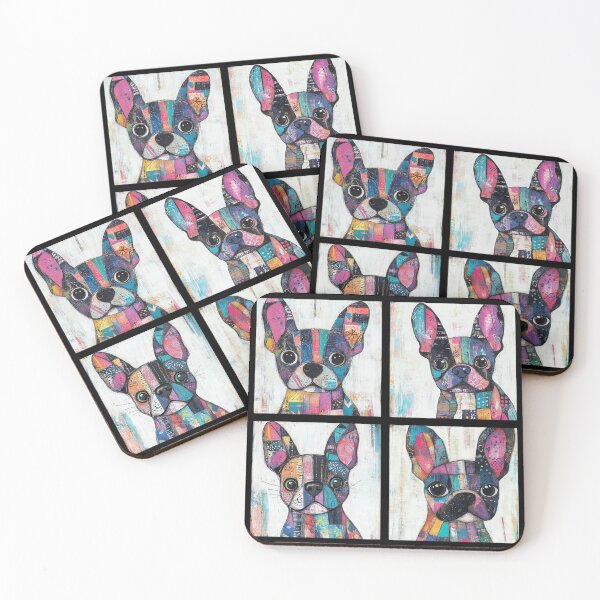 Item preview, French Bulldog patchwork art designed and sold by Morganatic.